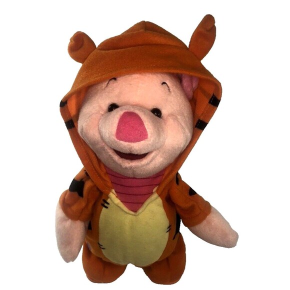 Disney Bouncing Piglet 10 inch  in Tigger suit,Battery operated-'99 Mattel-Video - Picture 1 of 7